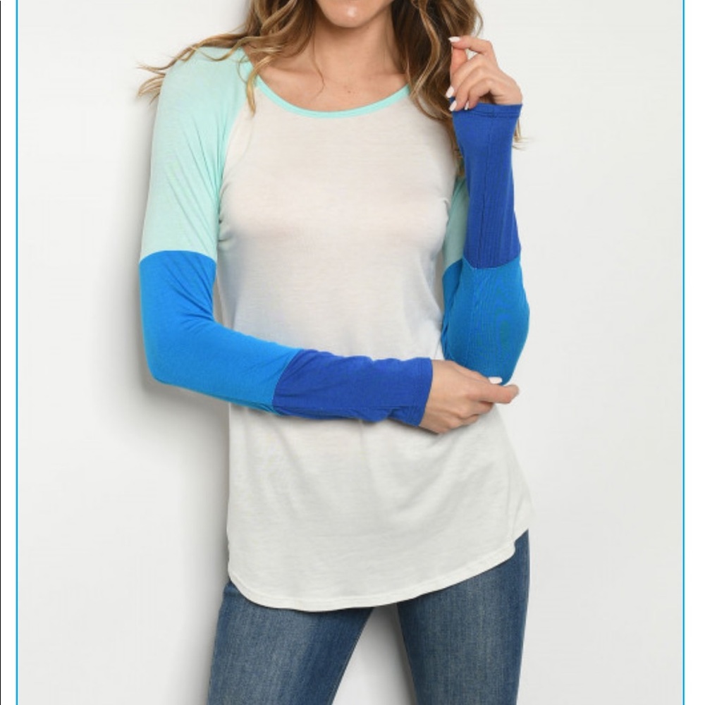 Color Bear Scoop-neck Jersey Long-Sleeved Tee